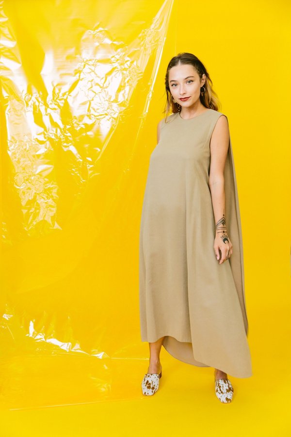 KAAREM turn overlap maxi - dark olive KAAREM turn overlap maxi - dark olive