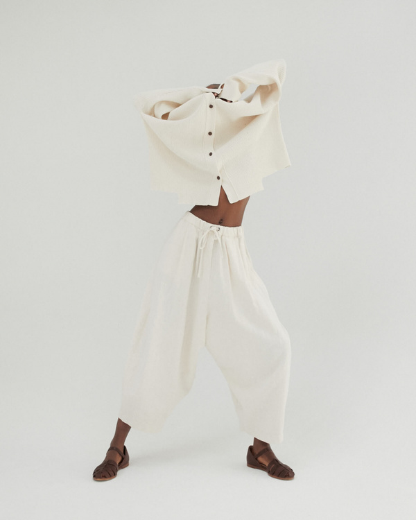 Monica Cordera Drawstring Ramie Pants Monica Cordera Drawstring Ramie Pants