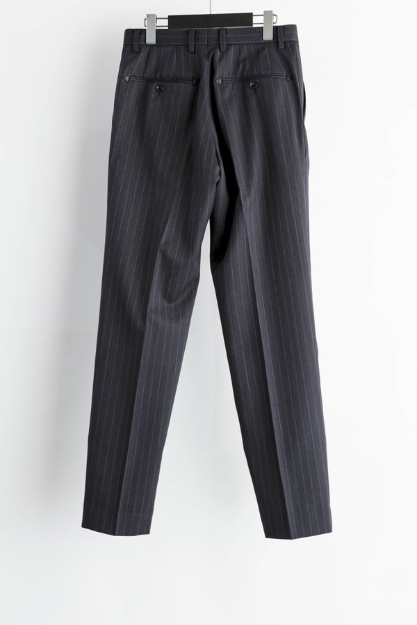 The Letters Serge Wool Cropped Western Trouser - Charcoal Stripe