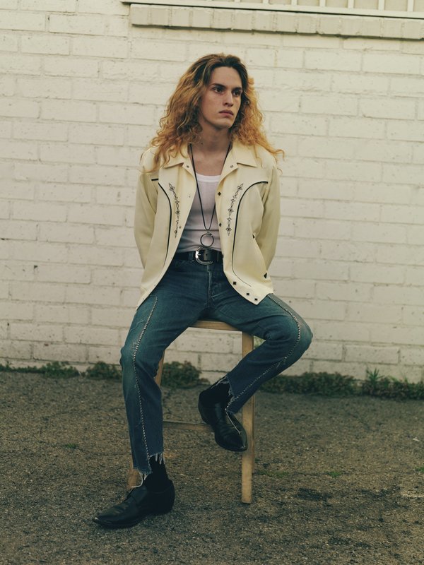 The Letters White Rayon Twill Western Bolero Jacket | Garmentory