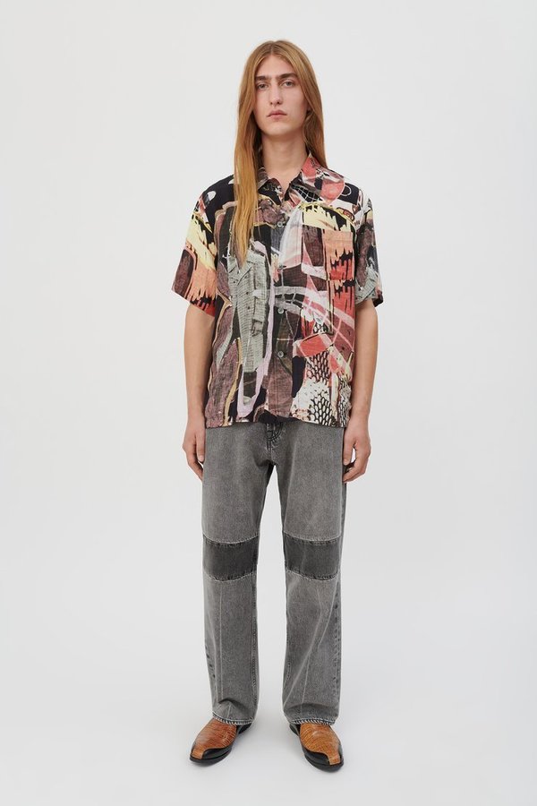 トップス SHORT SLEEVE SQUARE SHIRT, Peace Crowd Our Legacy Box Shirt Shortsleeve - Peace Crowd | Garmentory