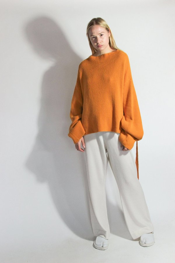 Oyuna Knitted Elbow Strap Cashmere Pullover - Honey Oyuna Knitted Elbow Strap Cashmere Pullover - Honey