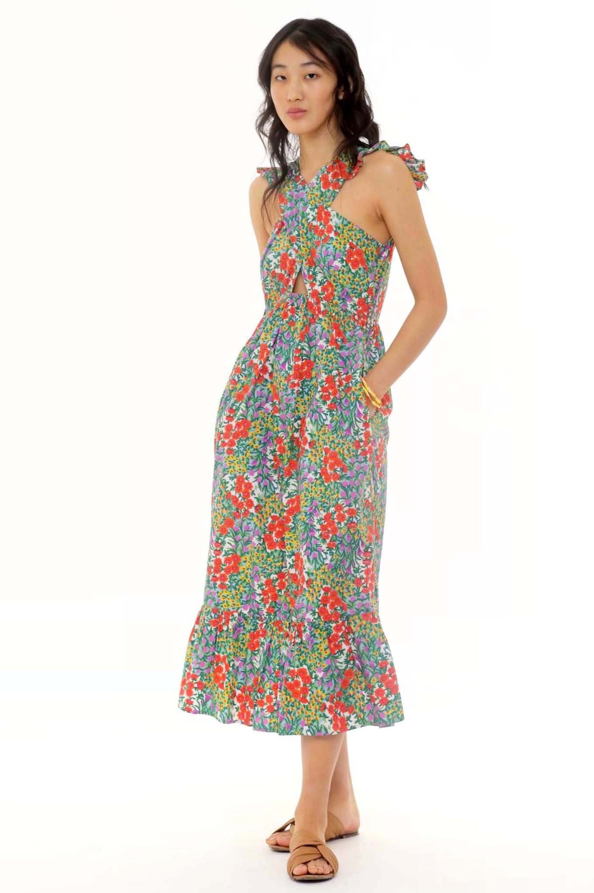 chinese dress ladies Celia Chiffon Maxi Dress Pink / Xs