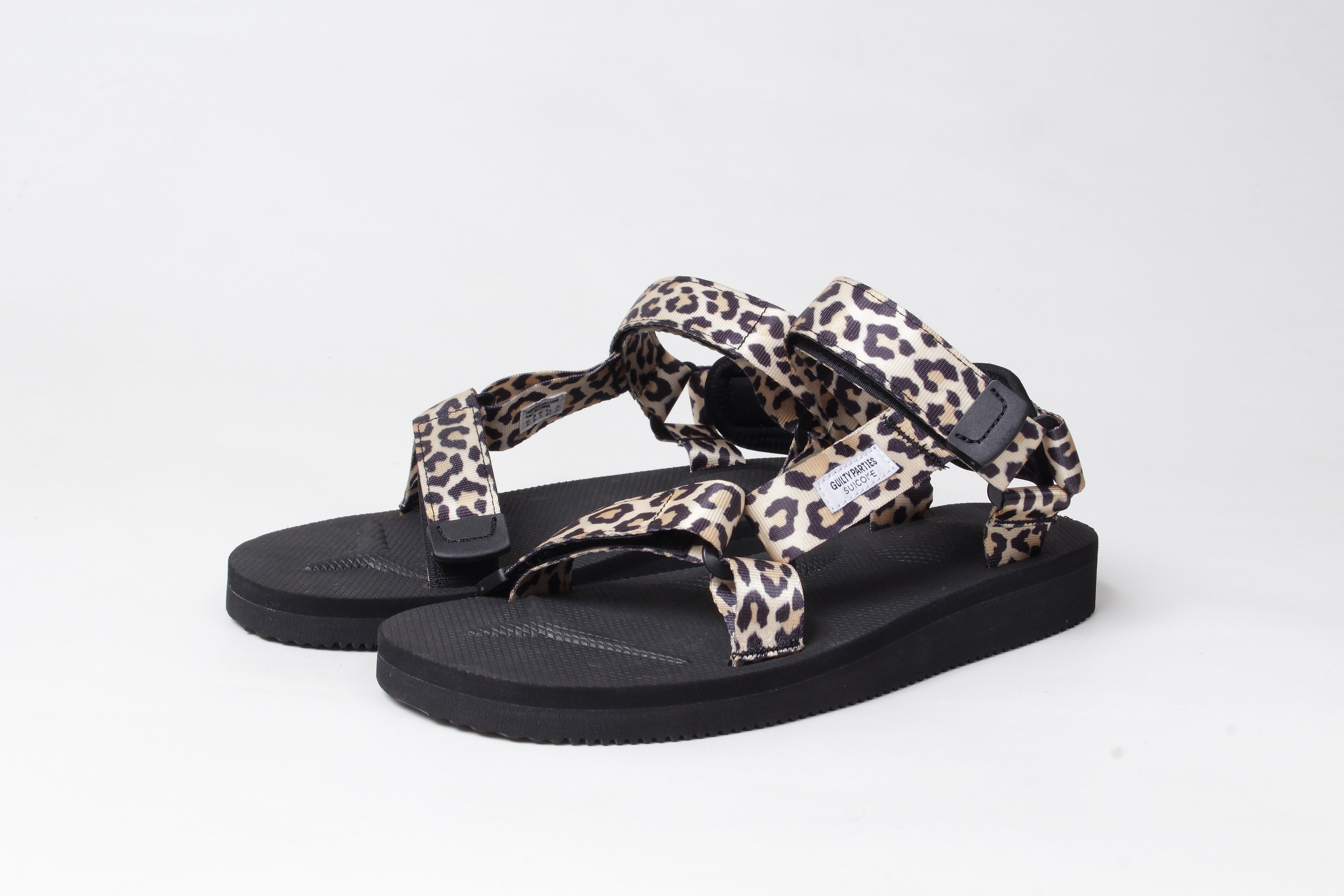 すぐ届く【WACKOMARIA】LEOPARD BEACH SANDALS Wacko Maria Beige and Black Suicoke Edition Leopard Beach