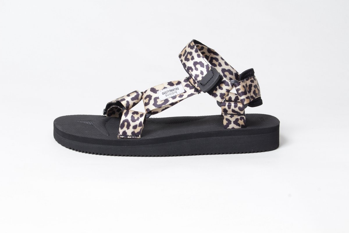 WACKO MARIA × SUICOKE BEACH SANDALS WACKO MARIA x SUICOKE Beach Sandals - Beige Leopard | Garmentory