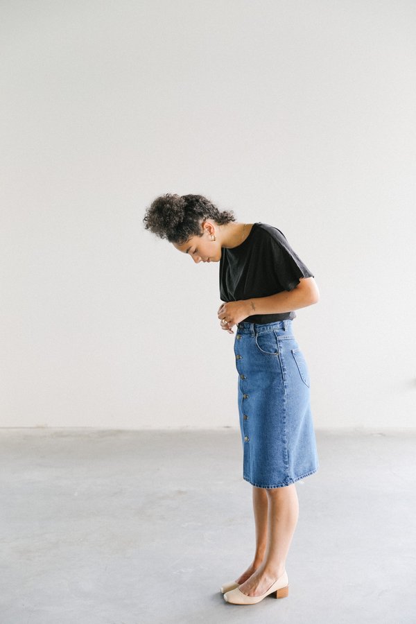 High Pencil Skirt - Denim | Garmentory