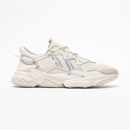 adidas originals ozweego trainers in white with multi 3 stripes