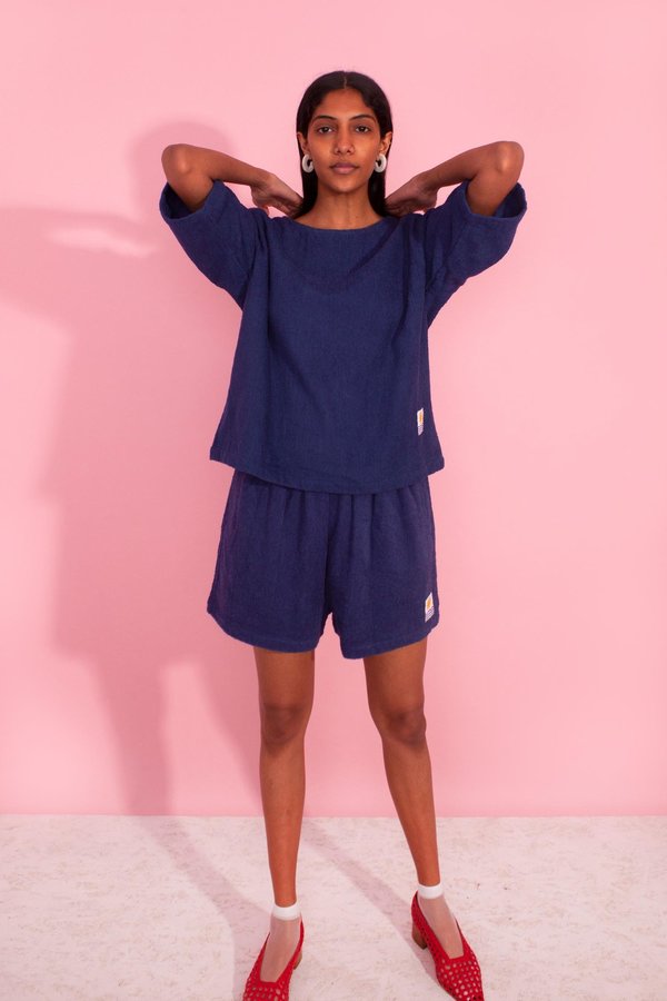 L.F.Markey Basic Towelling Shorts - Navy L.F.Markey Basic Towelling Shorts - Navy