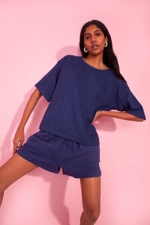 L.F.Markey Basic Towelling Shorts - Navy L.F.Markey Basic Towelling Shorts - Navy
