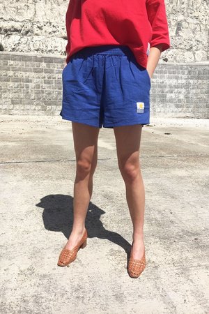 L.F. Markey Basic Linen Shorts - Cobalt L.F. Markey Basic Linen Shorts - Cobalt
