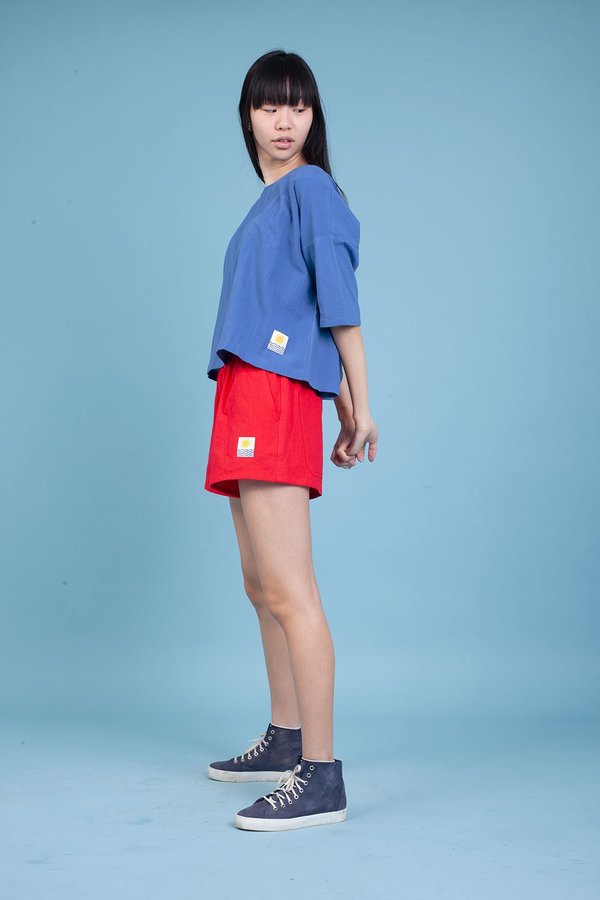L.F. Markey Basic Linen Shorts - Red L.F. Markey Basic Linen Shorts - Red