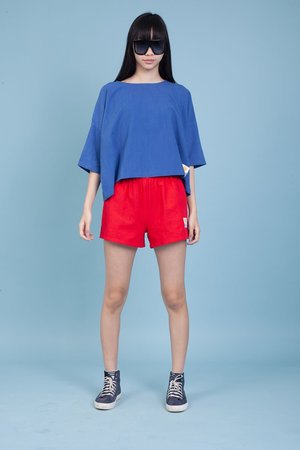 L.F. Markey Basic Linen Shorts - Red L.F. Markey Basic Linen Shorts - Red