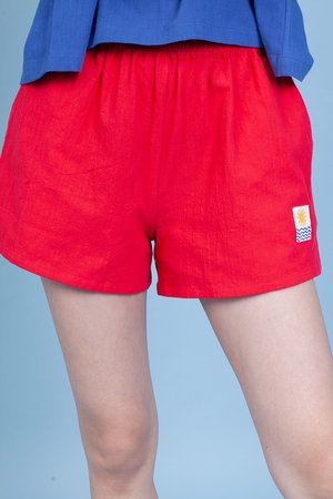 L.F. Markey Basic Linen Shorts - Red L.F. Markey Basic Linen Shorts - Red