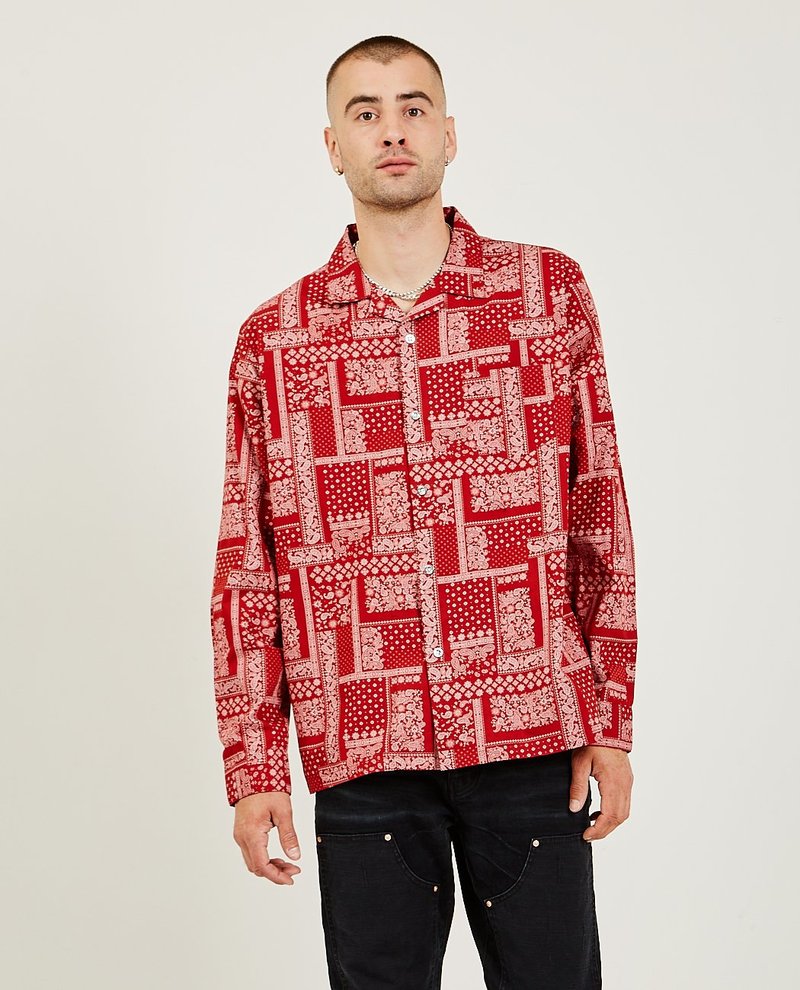 PURPLE Bandana Shirt - Red