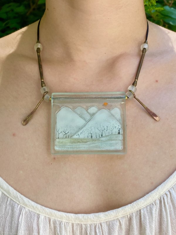 Vintage Higgins Fused Glass Necklace Vintage Higgins Fused Glass Necklace