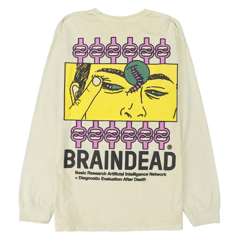 Brain Dead Evaluate Long Sleeve T shirt - Lemon | Garmentory