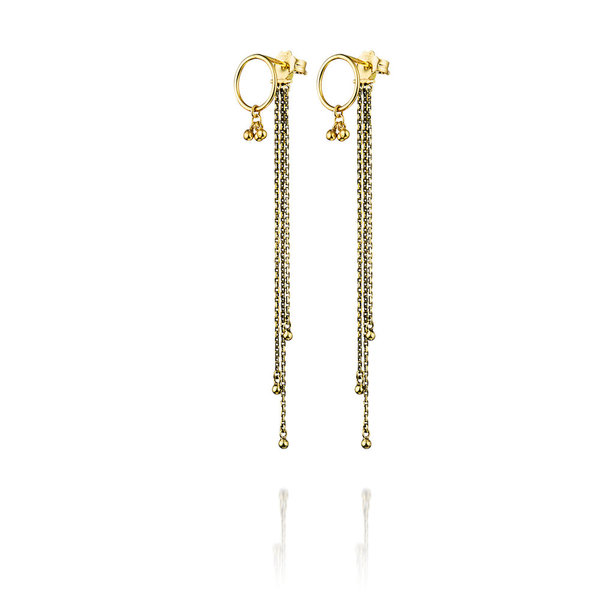 Marie Laure Chamorel Antique Earrings With Chain - Gold Fill