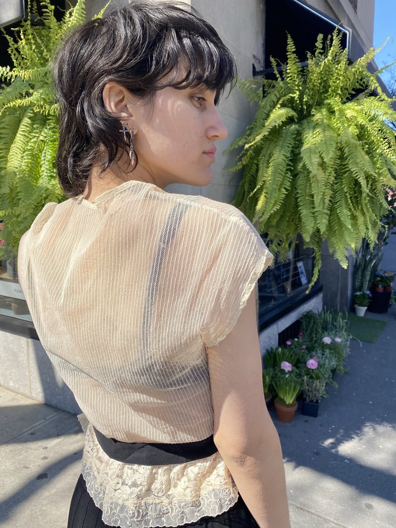 Vintage Antique Edwardian Lace Top with Belt