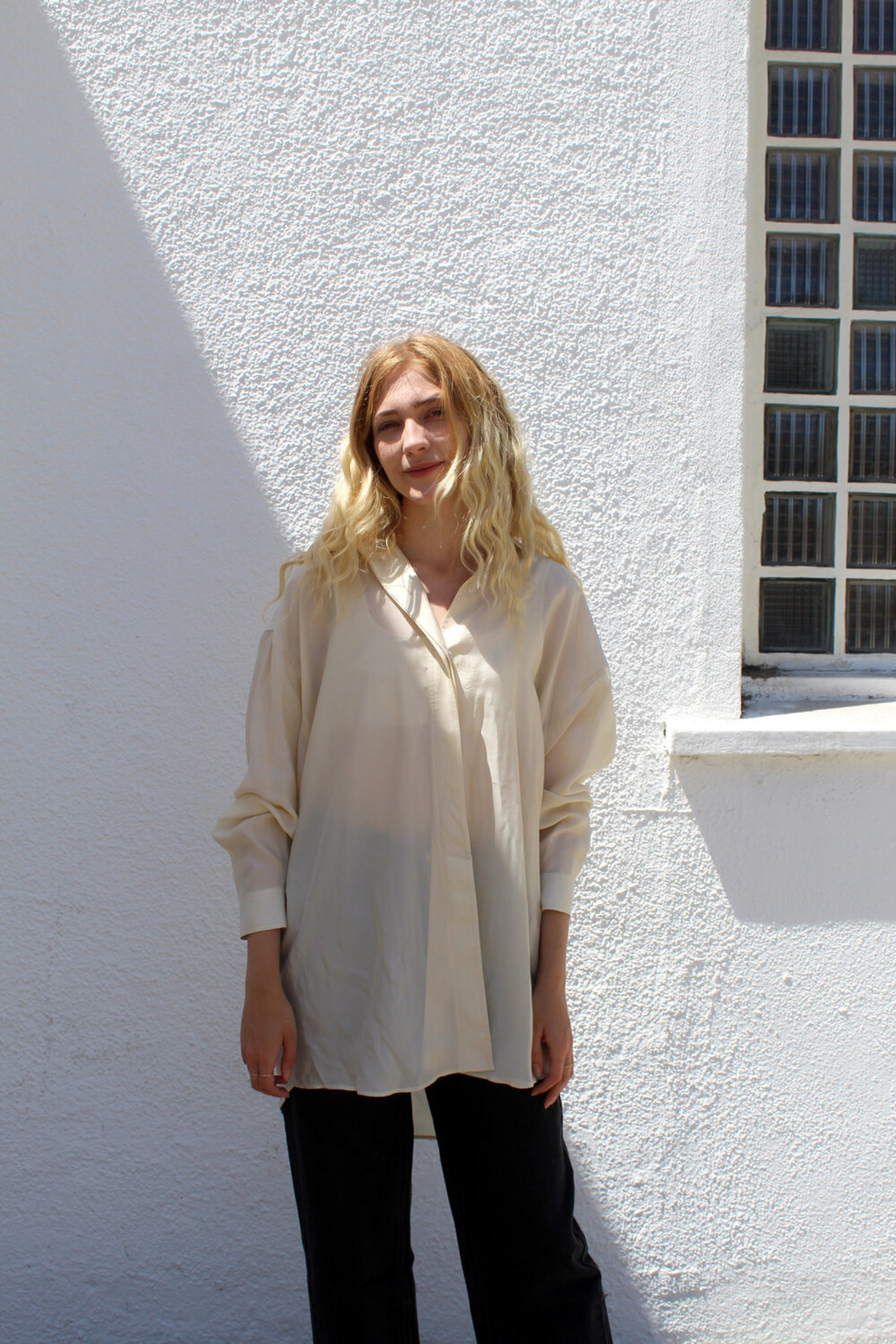 AMOMENTO Silky Shirt - Cream - Image 2 of 5