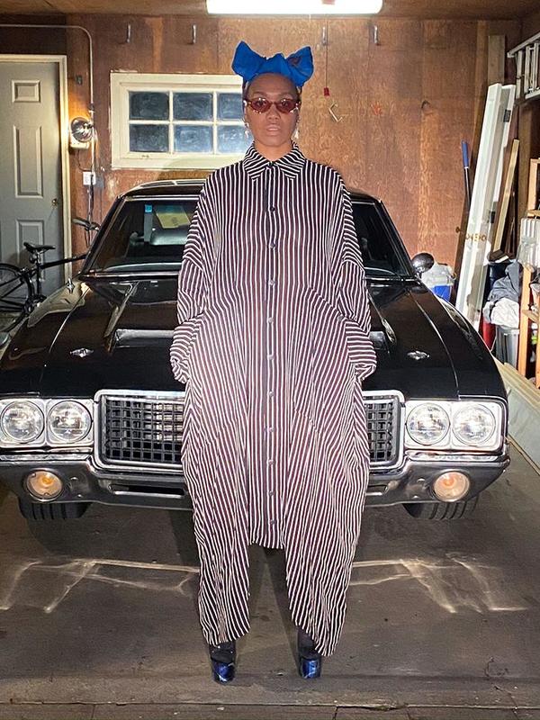 69 Big Button Up One Piece - Stripes