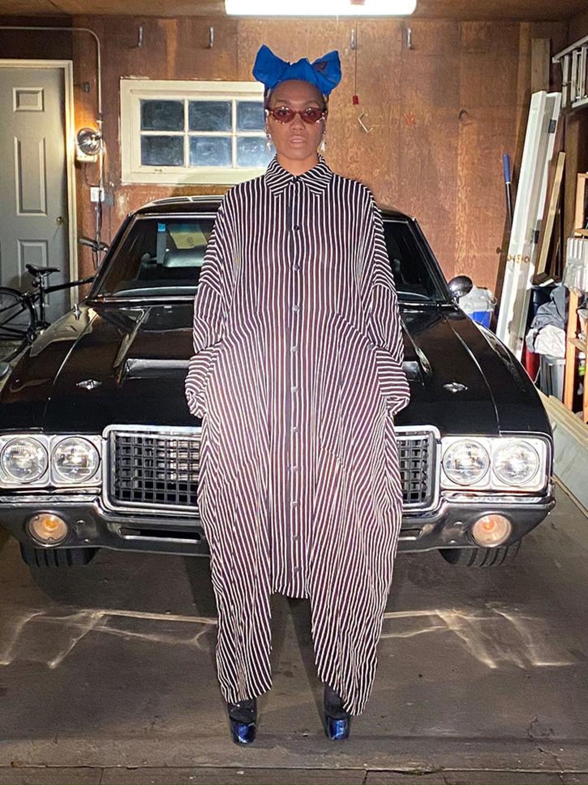 69 Big Button Up One Piece - Stripes - Image 1 of 8