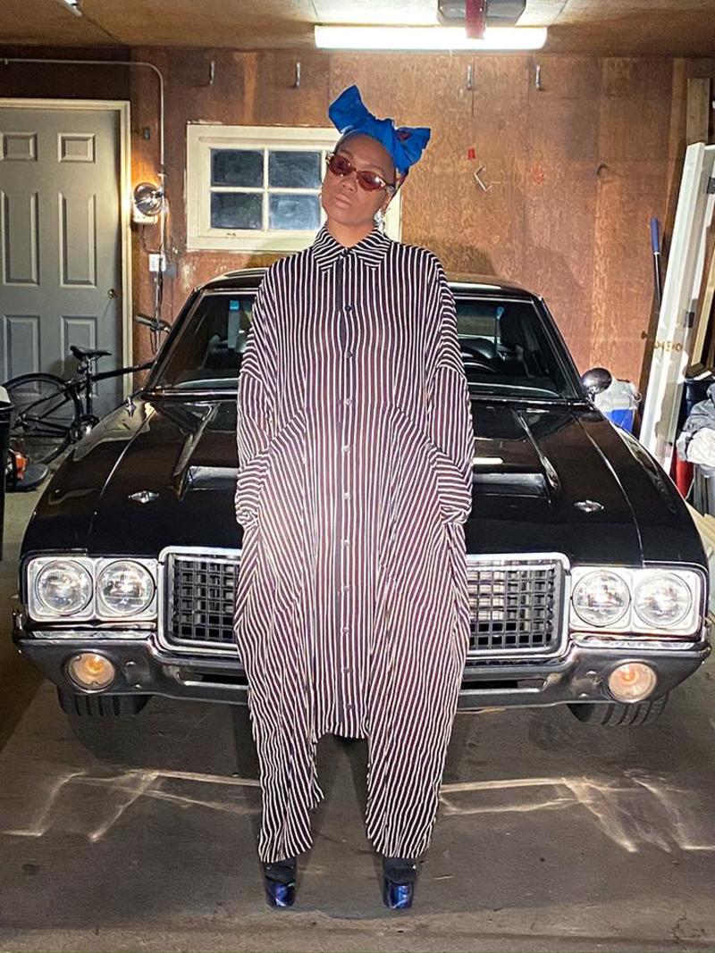 69 Big Button Up One Piece - Stripes