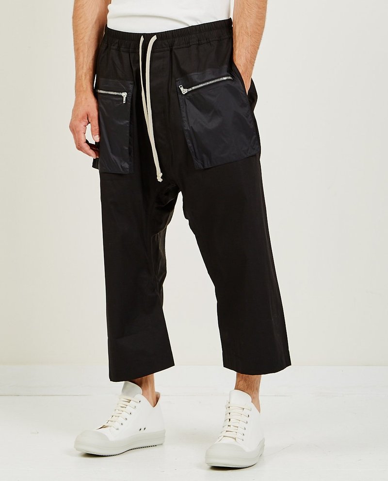 Rick Owens Cargo Drawstring Cropped Pant | Garmentory
