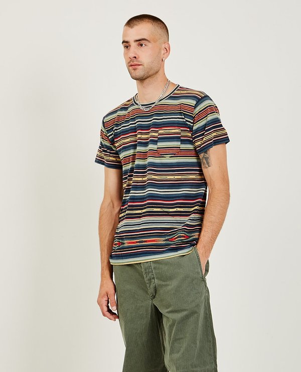 RRL Serape-Stripe Pocket Tee - Multi 