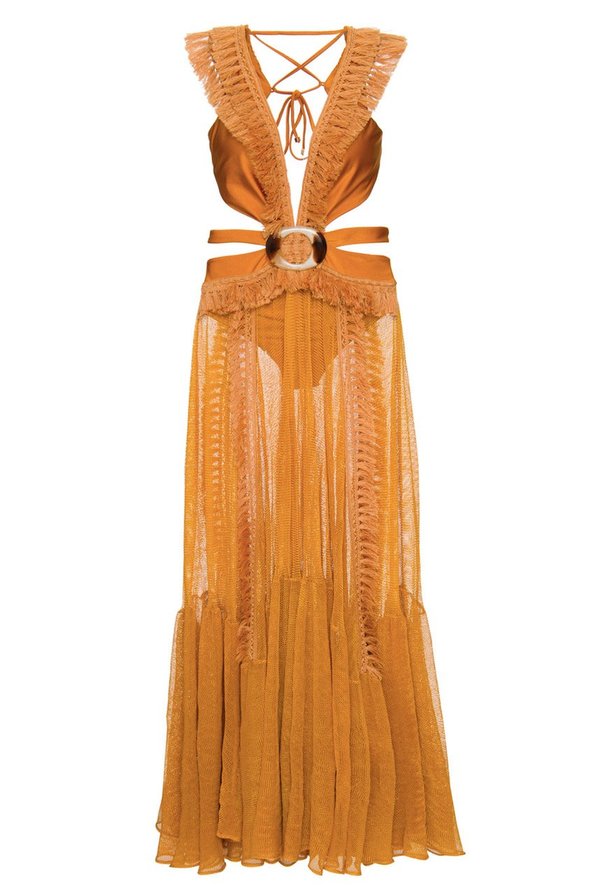 PatBO Netted Fringe Beach Dress | Garmentory