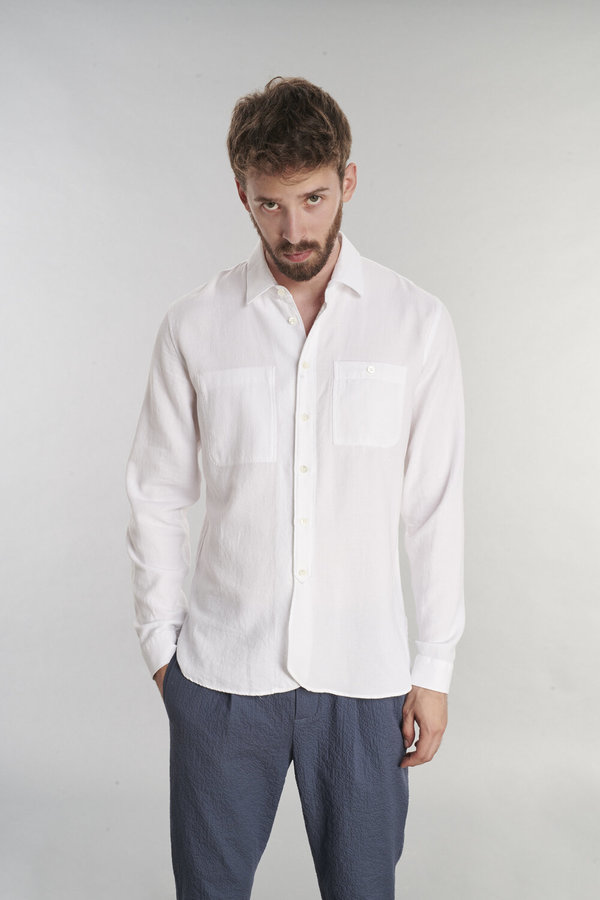 Delikatessen Crepe Cotton Shirt - White Delikatessen Crepe Cotton Shirt - White