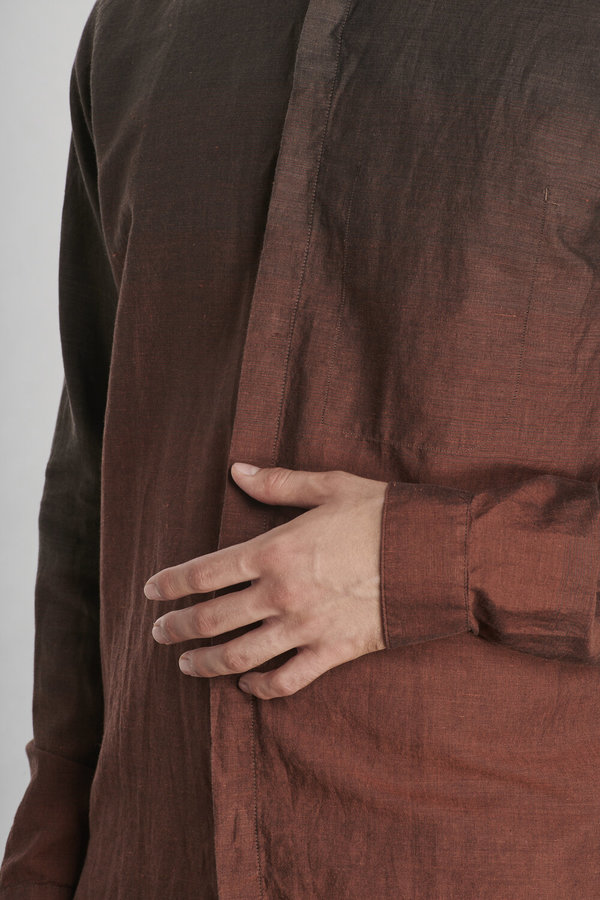 Delikatessen Zen Linen Shirt - Masterful Fading Brown Delikatessen Zen Linen Shirt - Masterful Fading Brown