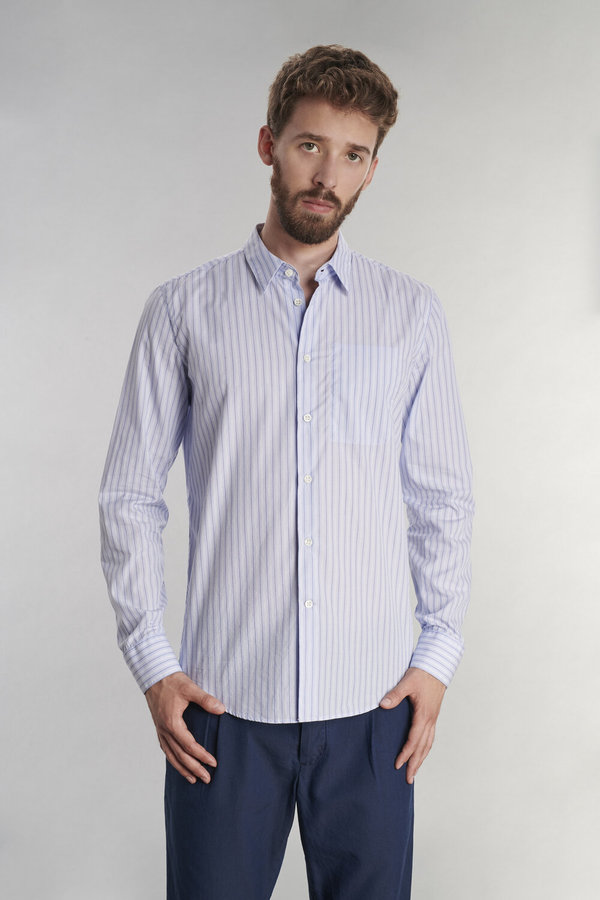 Delikatessen Feel Good Cotton Shirt - Blue Striped Delikatessen Feel Good Cotton Shirt - Blue Striped