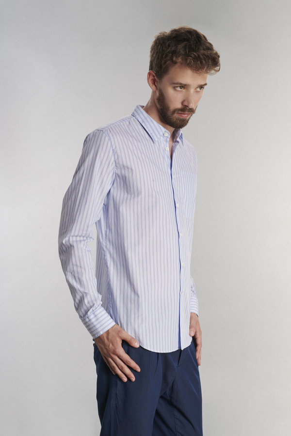 Delikatessen Feel Good Cotton Shirt - Blue Striped Delikatessen Feel Good Cotton Shirt - Blue Striped