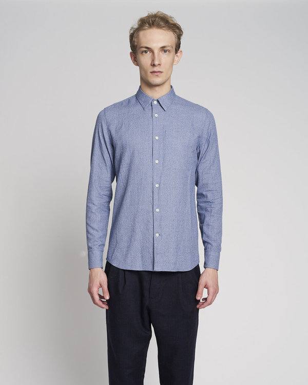Delikatessen Feel Good Mouliné Cotton Shirt - Blue Delikatessen Feel Good Mouliné Cotton Shirt - Blue