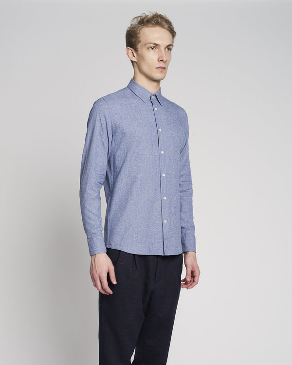 Delikatessen Feel Good Mouliné Cotton Shirt - Blue Delikatessen Feel Good Mouliné Cotton Shirt - Blue
