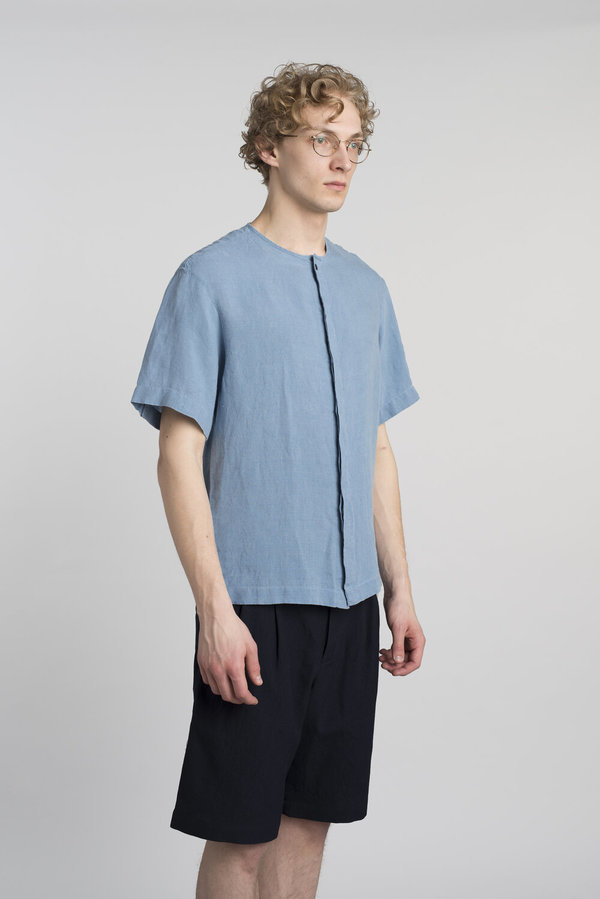 Delikatessen Linen Short Sleeve Shirt - Indigo Delikatessen Linen Short Sleeve Shirt - Indigo