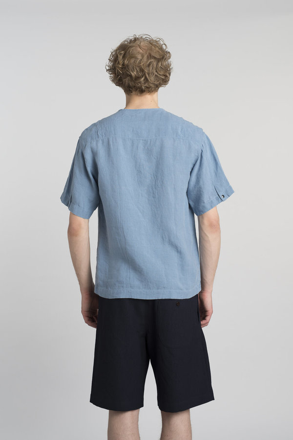 Delikatessen Linen Short Sleeve Shirt - Indigo Delikatessen Linen Short Sleeve Shirt - Indigo