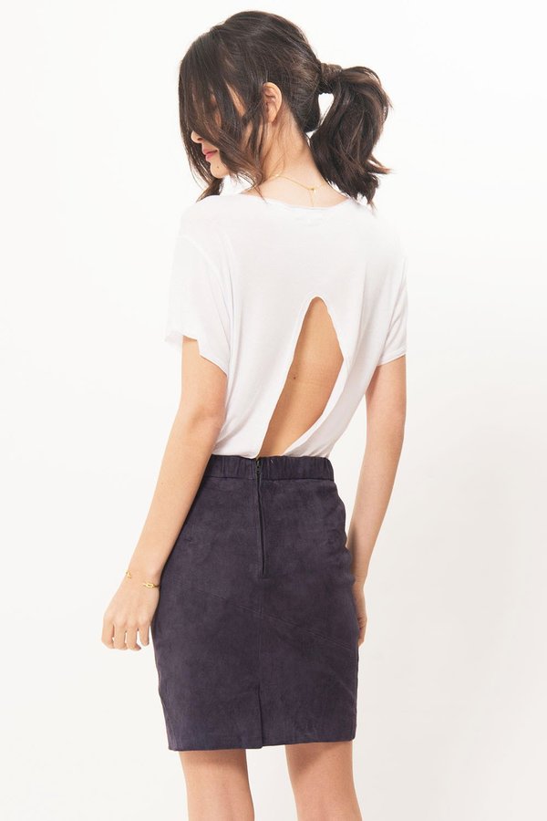 Just Female Amy Suede Skirt - Navy Just Female Amy Suede Skirt - Navy