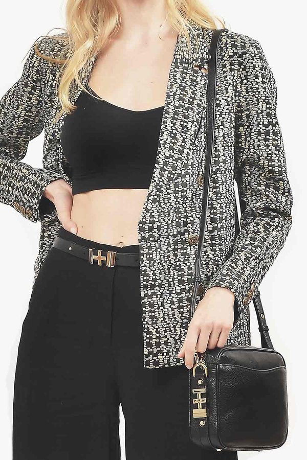 Primary New York Cutout Blazer - Metallic/Navy Primary New York Cutout Blazer - Metallic/Navy