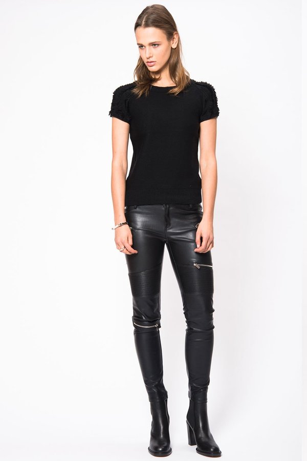 Primary New York Fringe Sweater Tee - Black Primary New York Fringe Sweater Tee - Black