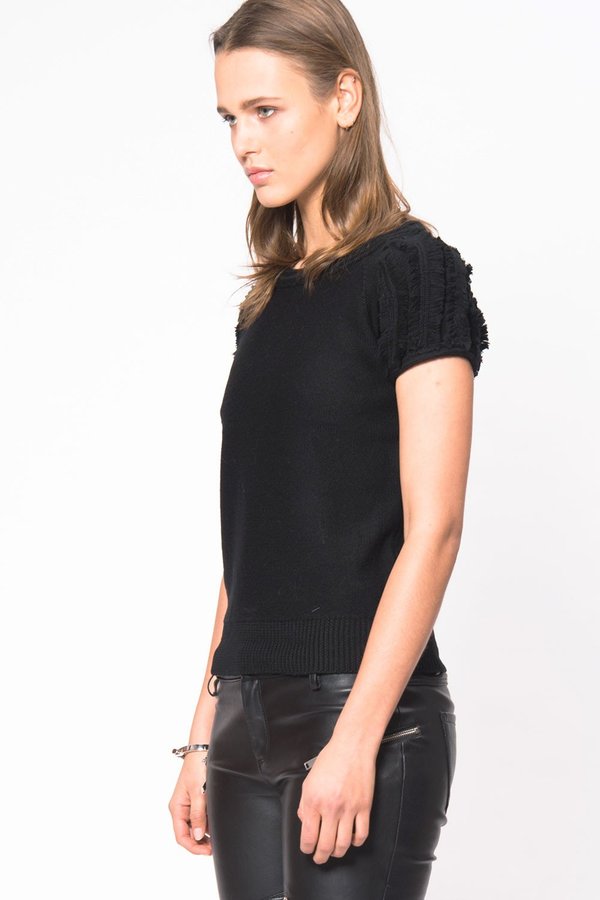 Primary New York Fringe Sweater Tee - Black Primary New York Fringe Sweater Tee - Black
