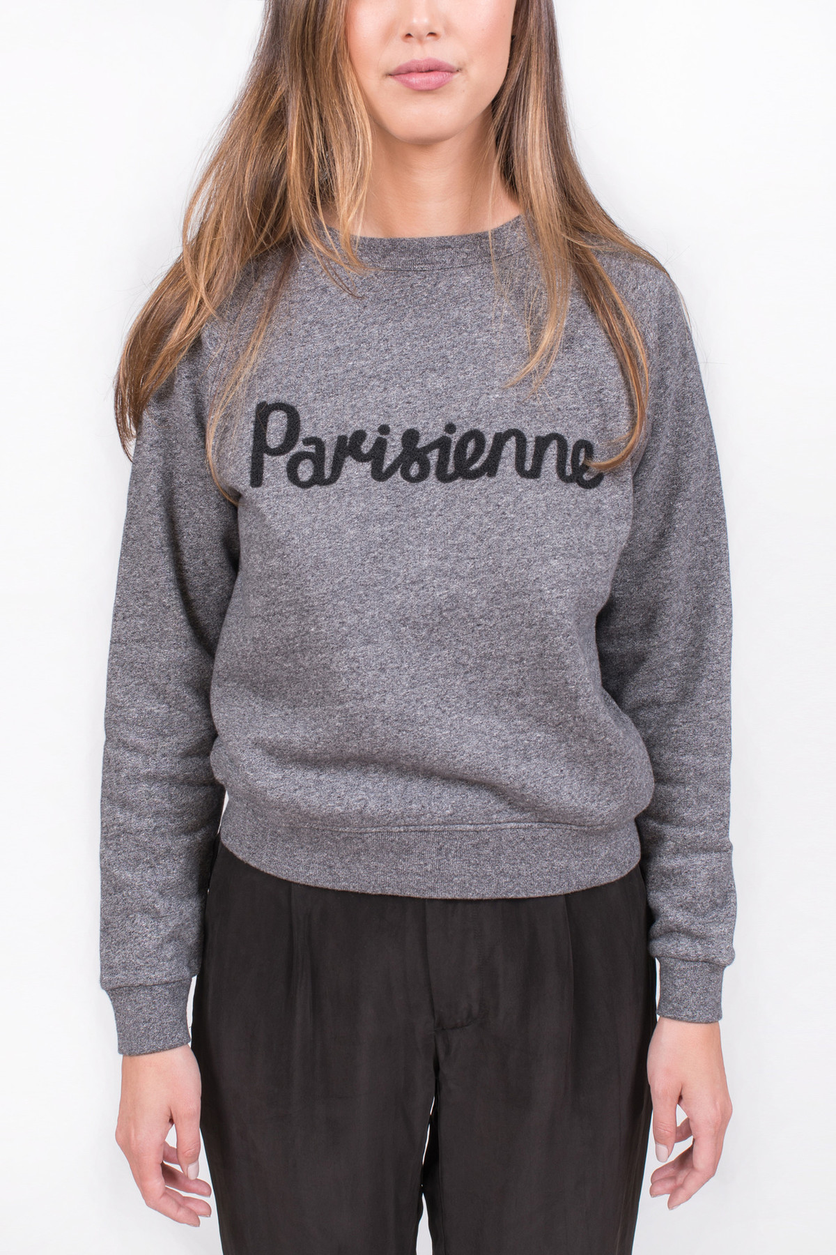 Maison Kitsune Parisienne Sweatshirt Black Melange - Image 1 of 4