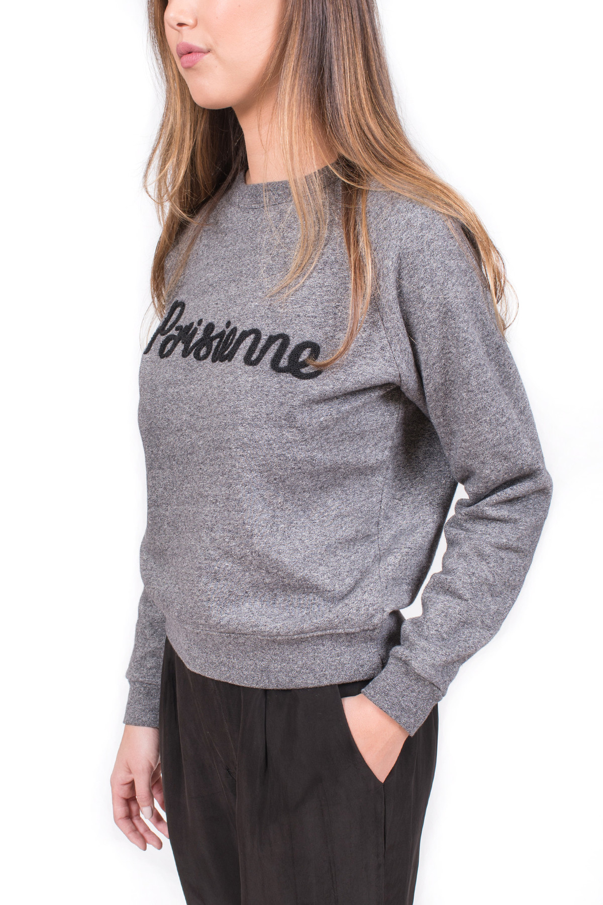 Maison Kitsune Parisienne Sweatshirt Black Melange - Image 2 of 4