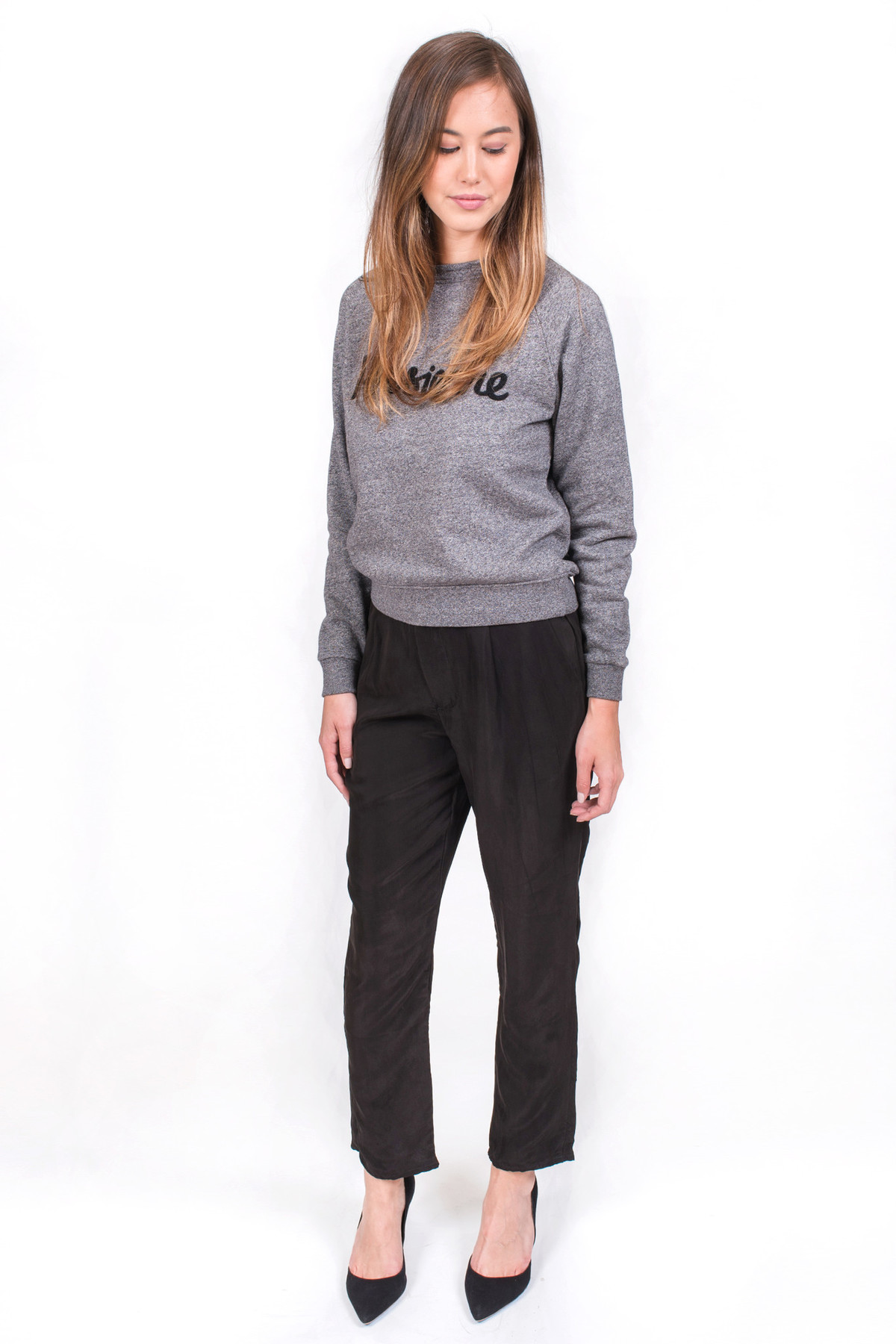 Maison Kitsune Parisienne Sweatshirt Black Melange - Image 3 of 4