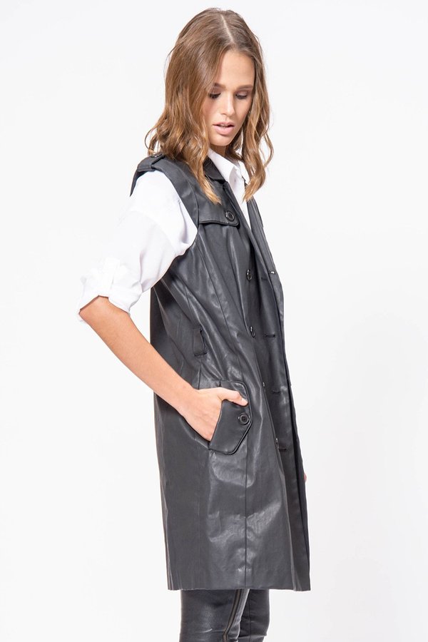 Primary New York Onyx Trench Vest - Matte Black Primary New York Onyx Trench Vest - Matte Black