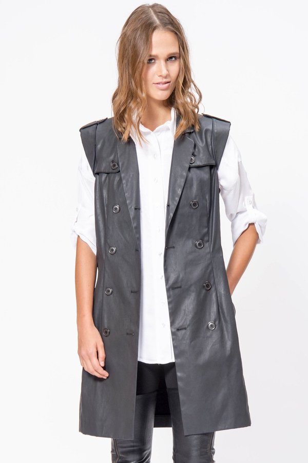Primary New York Onyx Trench Vest - Matte Black Primary New York Onyx Trench Vest - Matte Black