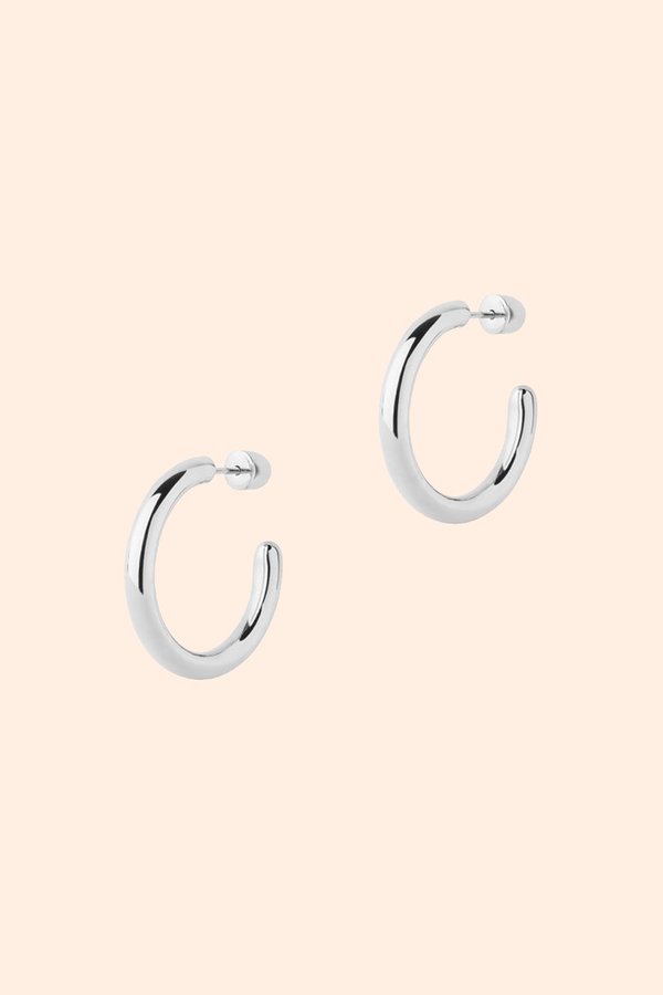 Maria Black Ruby Hoop - Silver Maria Black Ruby Hoop - Silver