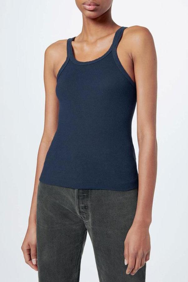 RE/DONE Ribbed Tank - Navy RE/DONE Ribbed Tank - Navy