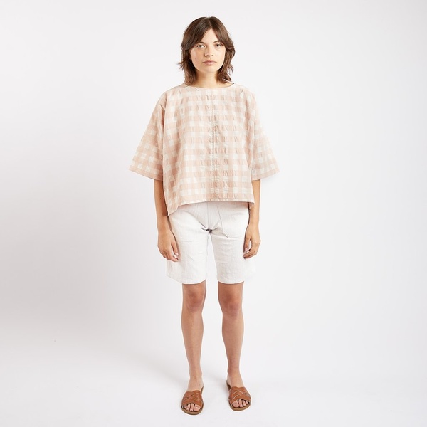 Kate Sheridan Ltd Edie Boxy Summer Top - Rose Gingham Kate Sheridan Ltd Edie Boxy Summer Top - Rose Gingham
