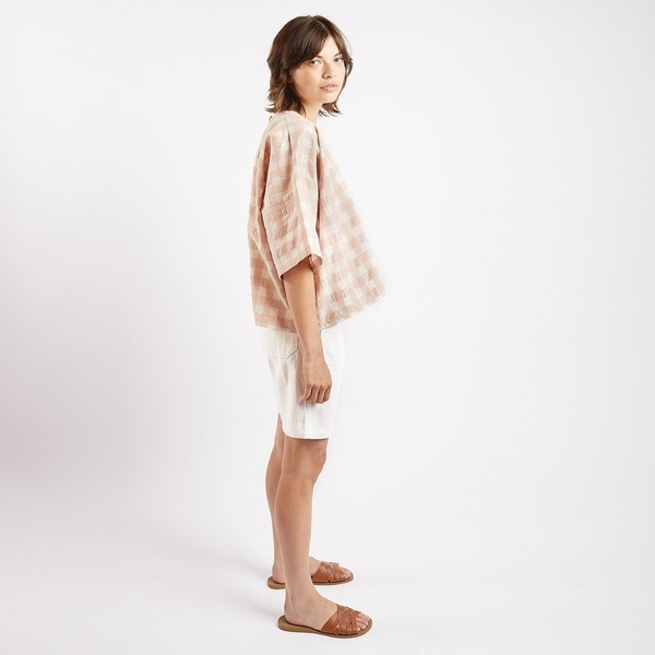 Kate Sheridan Ltd Edie Boxy Summer Top - Rose Gingham Kate Sheridan Ltd Edie Boxy Summer Top - Rose Gingham